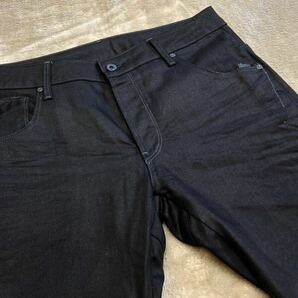 新品同様！￥22,000【G-STAR RAW】ジースターロウ「ARC 3D SLIM」立体裁断 ストレッチデニム ブラックジーンズ 黒 W34の画像4