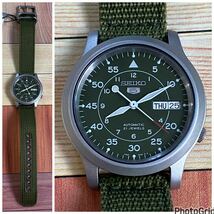 セイコー ミリタリーウォッチ 未使用 military watch SEIKO 5 インポート自動巻 automatic 7S26-02J0 裏スケルトン カーキ文字盤_画像8