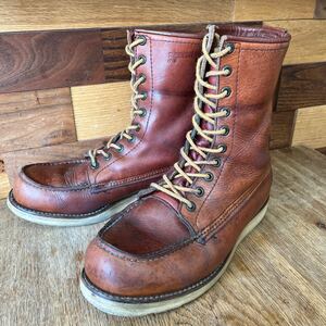 94年ビンテージ USA製 半円緑犬タグREDWING レッドウイング 877 オロラセット 赤茶　7