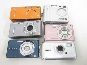 S3018S ジャンク品 デジタルカメラ6台まとめ売り★LUMIX DMC-F1、DMC-FX5、DMC-FX77/optio W10/EXILIM EX-Z450/FinePix F401