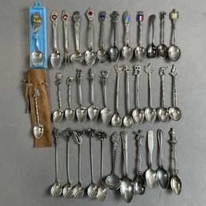 MS1046 Vintage Hsu red a cutlery tableware spoon gross weight : approximately 410g together ( inspection ) traveling abroad . earth production animal silver plate ROREX