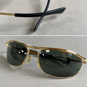 MS1091 B&L Ray-Ban ボシュロム レイバン オリンピアン RB3119 サングラス ケース付 ダブルブリッジ ゴールドフレーム ブラックグラスの画像8