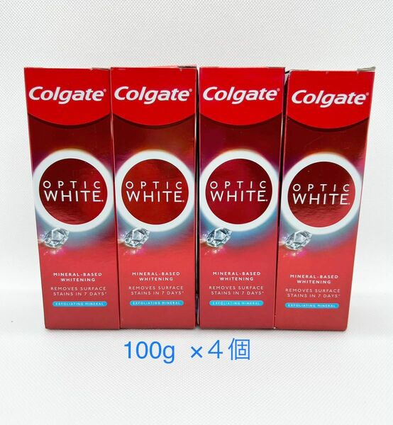 100g×４コ　Colgate コルゲート　オプティックホワイト　 ホワイトニング 歯磨き粉　送料込