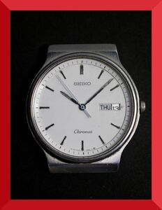 セイコー SEIKO クロノス CHRONOS クォーツ 3針 デイデイト 5H23-6B70 男性用 メンズ 腕時計 x452