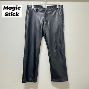 美品 Magic Stick マジック スティック フェイクレザーパンツ 革 ブラック Lサイズ　テーパード