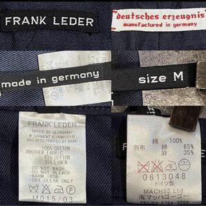 【美品】FRANK LEDERフランクリーダーリネンストライプパッチワークワイドスラックスイージーパンツ紺sizeM国内正規/ESSENCEエッセンス刺子の画像8
