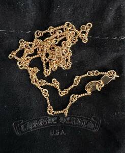 【新品未使用品】CHROME HEARTS クロムハーツ 22K ツイストチェーン 18インチ TWIST CHAIN T18-GLD 国内正規店舗購入 インボイス原本付