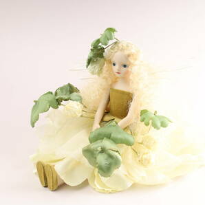 ③若月まり子 ビスクドール 全長27cm 四つ葉のクローバー 西洋人形 アンティークドール 創作人形の画像1