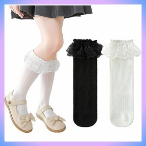 10%off!!美品!!キッズフォーマル靴下Cガールズ ハイソックス クルー 2足セット女の子