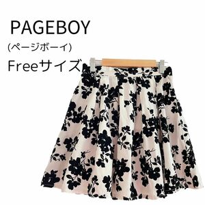 PAGEBOY ページボーイ 花柄 フラワー柄 キュロット ミニスカート F 総柄 デート服 