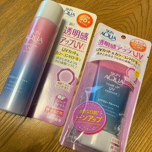 ロート製薬　スキンアクア　トーンアップUV 顔・からだ用　ラベンダー　エッセンスとスプレー