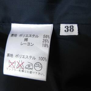 美品☆BARNEYS NEWYORK☆ジャケット☆テーラード☆紺系☆38(M)☆コットン混☆ノーカラー☆Vネック☆バーニーズニューヨークの画像8