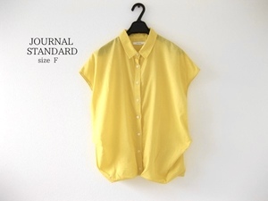  beautiful goods *JOURNAL STANDARD* shirt * short sleeves *F* cotton * thin * yellow * French sleeve * blouse * easy * Journal Standard *