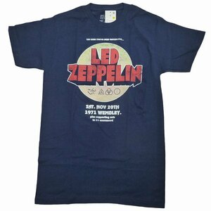 海外正規オフィシャル Led Zeppelin Wembley 1971 Tour Tee レッド・ツェッペリン ツアー Tシャツ ロックT バンドT 半袖 紺/S