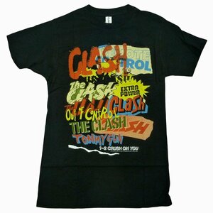 海外正規オフィシャル The Clash Repeating Text Tee ザ・クラッシュ ロゴ パンク ポップアート Tシャツ 黒/S