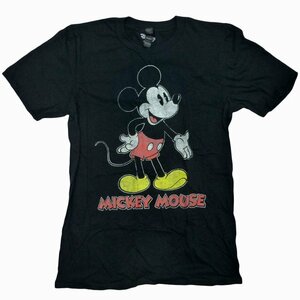 海外正規ライセンス Disney Mickey Mouse 70's Mickey T-Shirt ミッキーマウス ディズニー ヴィンテージ Tシャツ 黒/S