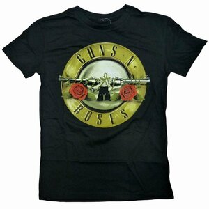 海外正規オフィシャル Guns N' Roses Bullet Logo Tee ガンズ・アンド・ローゼズ バレットロゴ Tシャツ ロックT バンドT 半袖 黒/S