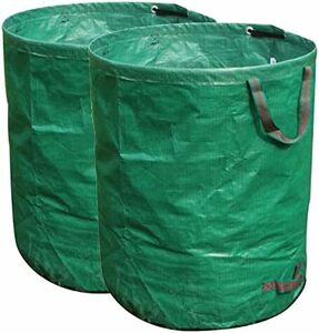 272L-集草バッグ2パック ガーデンバッグ - ガーデンバケツ272L-400L 再利用な麻袋 大型庭用袋 自立式 折り畳み 