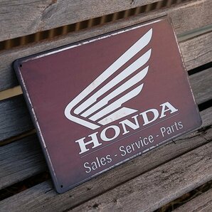 【ブリキ看板】HONDA ホンダ ロゴ ウイング ガレージ インテリア レトロ風 インテリア 店舗 カフェ 壁飾り 30cm×20㎝（送料無料！）の画像2