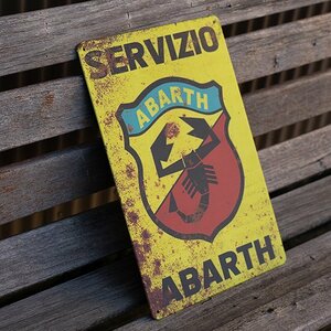 [ tin plate signboard ]ABARTH abarth FIAT Fiat chin ke changer to retro manner interior store Cafe wall decoration 20cm×30.( free shipping!)