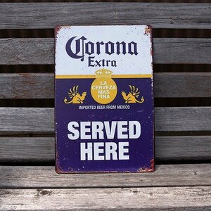 【ブリキ看板】Corona Extra コロナエキストラ コロナビール 看板 レトロ風 インテリア 20cm×30㎝（送料無料！）