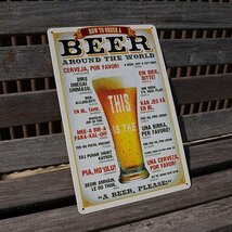 【ブリキ看板】ビール BEER 看板 レトロ風 インテリア 店舗 カフェ 壁飾り　20cm×30㎝（送料無料！）_画像3