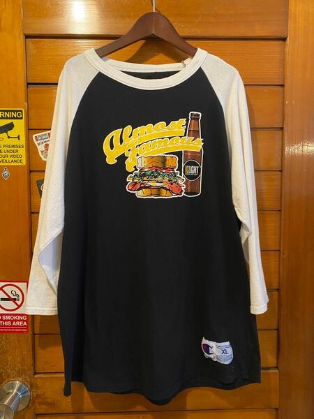 古着 Champion ラグランスリーブTシャツ