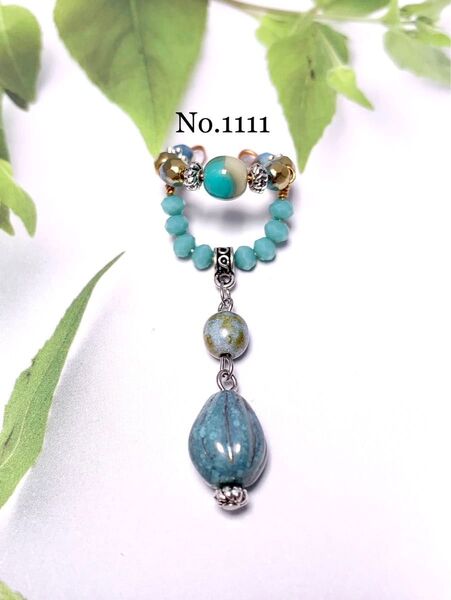 No.1111 ハンドメイド イヤーカフ(2連タイプ)チェコビーズ 片耳用 1点