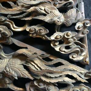 伝統工芸 工芸美術 仏教  ＊木製彫刻 装飾＊金塗 彫刻 精密彫  ＊寺院実使用品 (3セット)の画像5