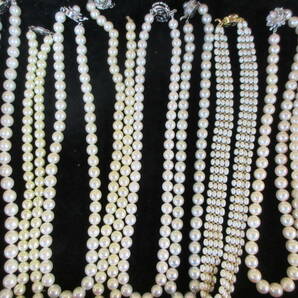 1357 1円～ パールアクセサリーまとめ 約1kg ネックレス アクセサリー パール 真珠 イミテーション 中古品の画像3