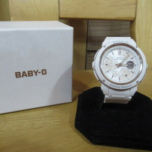 69443 稼働品 CASIO カシオ 腕時計 BABY-G BGA-150FL クオーツ レディース ホワイト フラワー カレンダーの画像1
