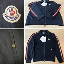 定価１１万円！！☆新品未使用タグ付き・本物保証☆MONCLER トリコロールストライプライン トラックジャージ上 Mサイズ ネイビー色_画像6