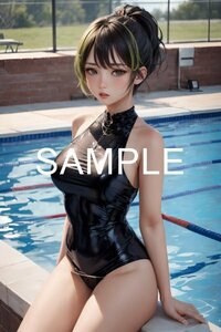 【A4 美女 ポスター】 巨乳 美乳 巨尻 美尻 下着 制服 コスプレ セクシー 可愛い 美小女 美人 同人 アニメ イラスト アート 1点もの 042353