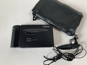 ④u890◆aiwa アイワ◆カセットプレーヤー STEREO CASSETTE PLAYER HS-PX710 ブラック/黒 ポータブルカセットプレーヤー 通電のみ確認済み