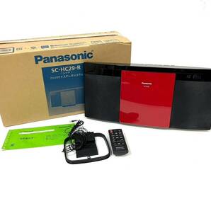 【通電のみ確認済】Panasonic/パナソニック コンパクトステレオシステム SC-HC29-R レッド 赤 CD Bluetooth ミニコンポ (48352K8)の画像1