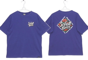 即決■★Schott NYC ショット★■FLOWER RHOMBUS TEE：SIZE=M