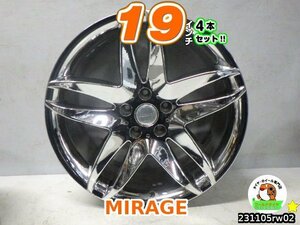 【中古】MIRAGE/メッキ/スポーク/19x8.5J+38/114.3/5H/19インチ ホイール4本セット/レクサスIS250,クラウン,シーマ,アウトランダー,RX-8