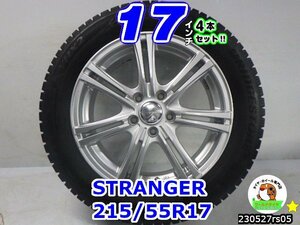 [中古スタッドレスタイヤホイール4本セット]STRANGER[17x7J+53/114.3/5H]ブリヂストン(ブリザックVRX2)[215/55R17]