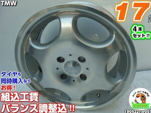 [中古ホイール4本セット]TMW[17x7J+28/114.3/4H]ライトエースノア(4穴),ローレル(C33,C34),シルビア(S13,S14/4穴),180SX,セフィーロ(A31)