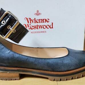 ヴィヴィアンウエストウッド パンプス プラットフォーム レザー シューズ 靴 23cm 黒 グレー 38の画像3