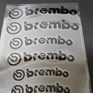 黒1枚～ネコポス送料無料 湾曲 6枚セット brembo ブレンボ 耐熱ブレーキキャリパー ステッカー 文字だけ残る シール エンブレムの画像1