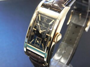 6301 希少売切り☆ IWC RECTANGLE CATS EYE BLACK CAL.87 14K レクタンギュラー キャッツアイ 手巻き 腕時計 アンティーク ヴィンテージ