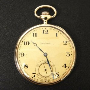 6307 希少売切り☆ WALTHAM 14K pocket watch 45.1㎜ 54.3g 21石 懐中時計 スモセコ 手巻き アンティーク ウォルサムの画像4