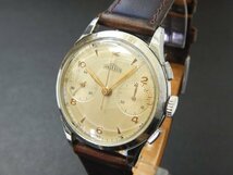 6082 希少売切り☆ アンジェラス クロノグラフ Cal.215? ANGELUS Chronograph Tropical Dial 1940年代 手巻き メンズ 腕時計 アンティーク_画像1