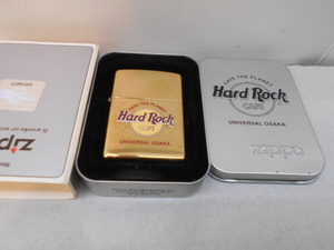HARD ROCK CAFE ユニバーサル大阪　ポリッシュブラスZippo　2001年製　未使用　