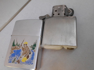 ビンテージ CANADA オンタリオ ナイアガラ3列刻印 　Zippo フィッシャーマン 1969-1976年製　インナーもカナダ製(価値ありのEX)　中古　