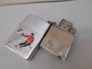 ビンテージ CANADA オンタリオ ナイアガラ 3列刻印　スキーヤー　Zippo 1969-1976年製　インナーも価値ありのカナダ製　中古　