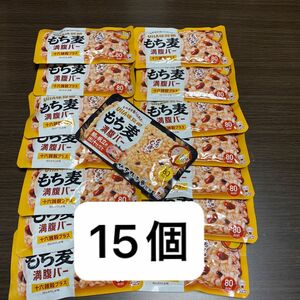 (全15個)もち麦満腹バー 十六雑穀プラス ほんのり塩味14個+鯛と帆立の出汁仕立て1個