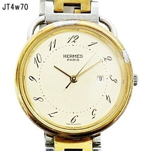 JT4w70 腕時計 HERMES クォーツ 現在不動 破損/腐食 60サイズ