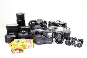 JT3w131 カメラ等おまとめ NIKON CANON PENTAX 他 カメラ レンズ ストロボ他 動作未確認 80サイズ